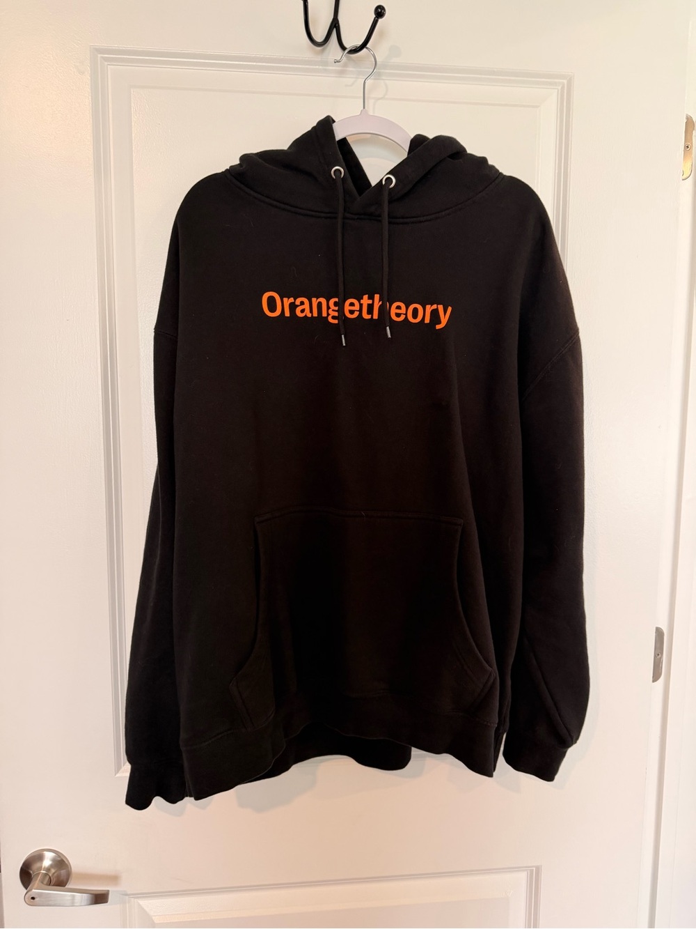 Orangetheory Black Hoodie with Orange Logo Text